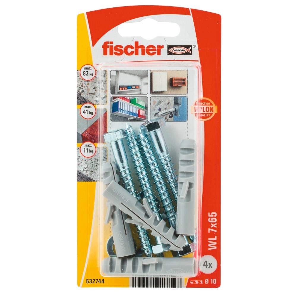 Fischer Sanitairbevestiging WL 7 x 65 (Per 4 stuks)